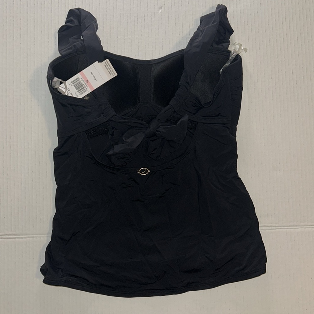 Jantzen Black, 2-piece Tankini Skirt Swimwear, Size 10 with Tummy Control - Picture 4 of 6